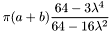 \[\pi(a+b)\frac{64-3\lambda^4}{64-16\lambda^2}\]